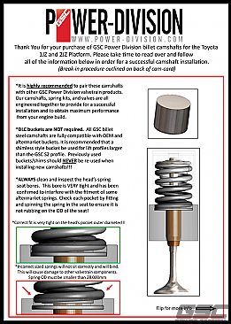 GSC Power-Division Billet 2JZ-GTE R2 Camshafts