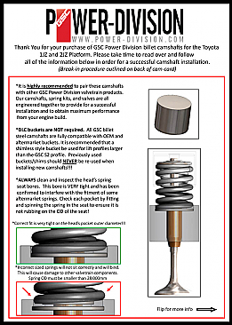 GSC Power-Division Billet 2JZ-GTE S1 Camshafts