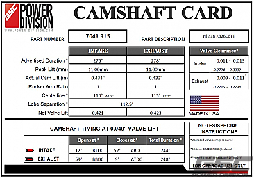 GSC Power-Division Billet R1.5 camshaft set for Nissan RB26DETT